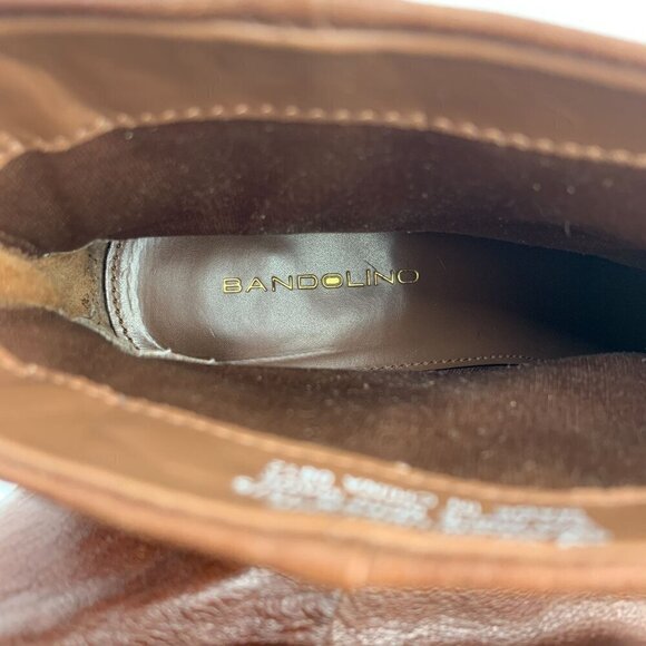 Bandolino Joined To Me Leather Ankle Booties Rear Zipper Western Heel Brown 8M - Picture 9 of 15